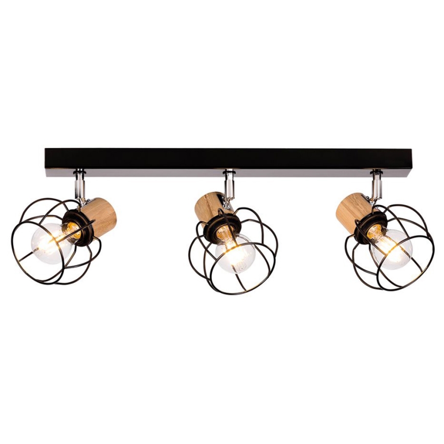 Spot de plafond PHIPHI 3xE27/60W/230V chêne