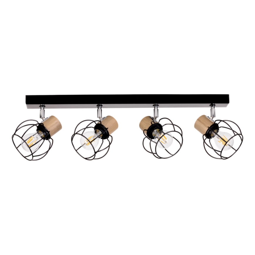 Spot de plafond PHIPHI 4xE27/60W/230V chêne
