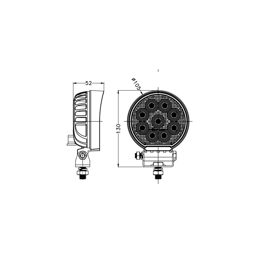 Spot de voiture BLACK LED/36W/10-30V IP69 5700K arrondi
