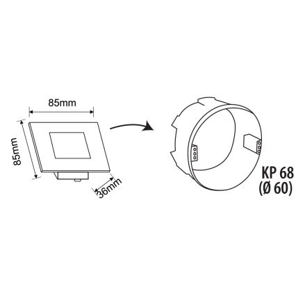 Spot d'escalier d'extérieur DECENTLY LED/2,5W/230V 4000K IP44 noir
