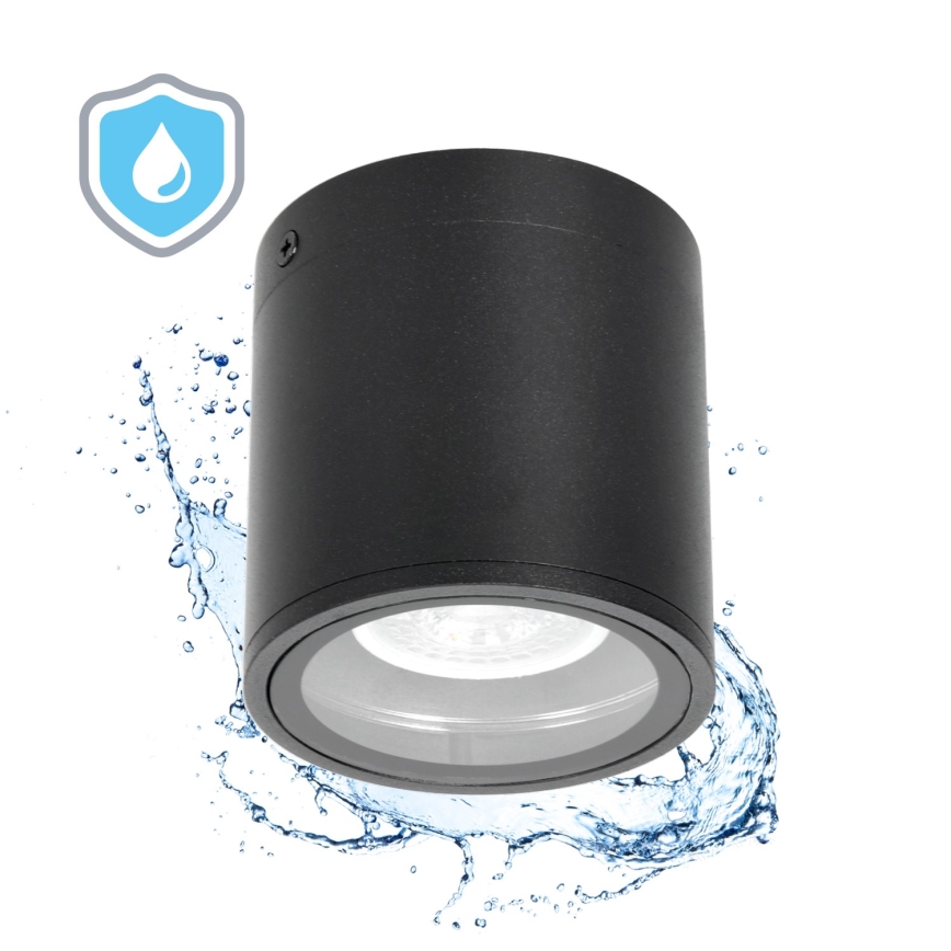 Spot d'extérieur 1xGU10/35W/230V IP54 arrondi noir
