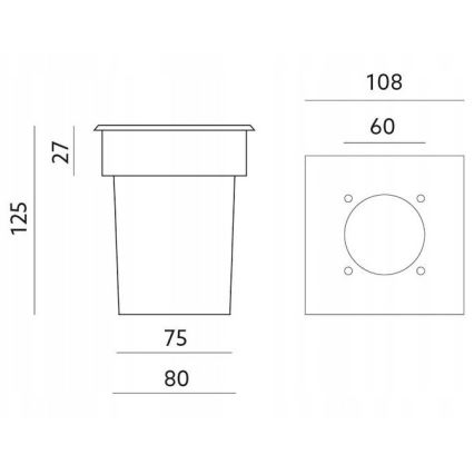 Spot d'extérieur encastrable ENTRADA1 1xGU10/50W/230V IP65