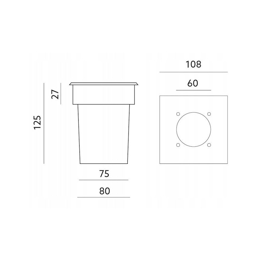 Spot d'extérieur encastrable ENTRADA1 1xGU10/50W/230V IP65