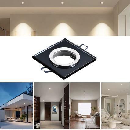 Spot encastrable 1xGU10/MR16/10W/230V 9x9 cm noir
