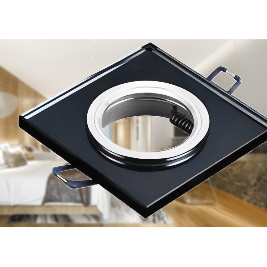 Spot encastrable 1xGU10/MR16/10W/230V 9x9 cm noir