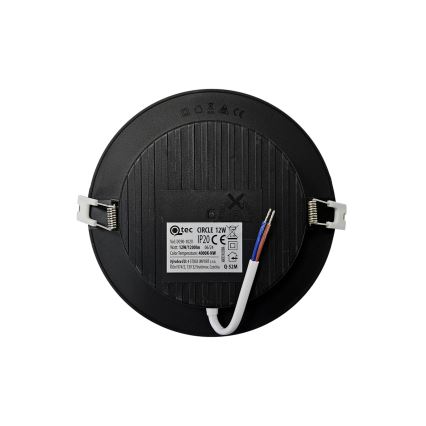 Spot encastrable CIRCLE LED/12W/230V 4000K d. 17 cm noir