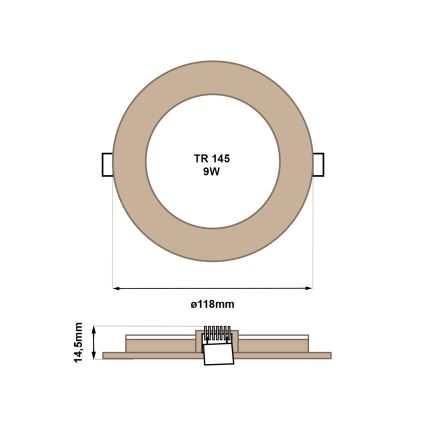 Spot encastrable CIRCLE LED/6W/230V 4200K d. 11,8 cm marron