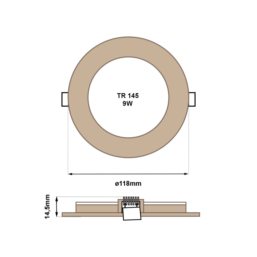 Spot encastrable CIRCLE LED/6W/230V 4200K d. 11,8 cm marron