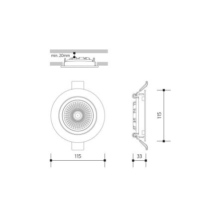Spot encastrable LED/18W/230V 4000K d. 11,5 cm blanc
