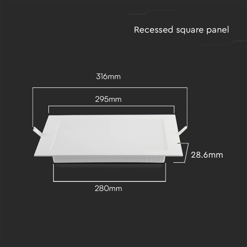 Spot encastrable LED/24W/230V 29,5x29,5 cm 6500K blanc