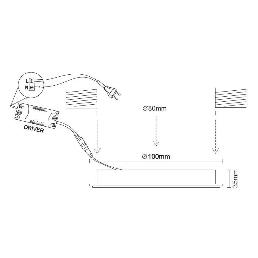 Spot encastrable LED/7,5W/230V 4000K noir/doré