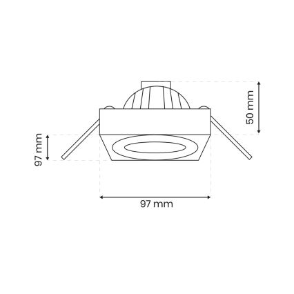 Spot encastrable NUSA 1xGU5,3/MR16/50W/12V carré noir