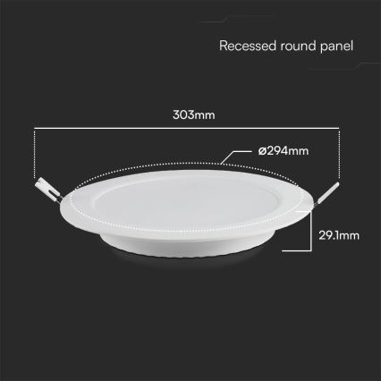 Spot encastrable SAMSUNG CHIP LED/24W/230V 3000K d. 29,4 cm blanc
