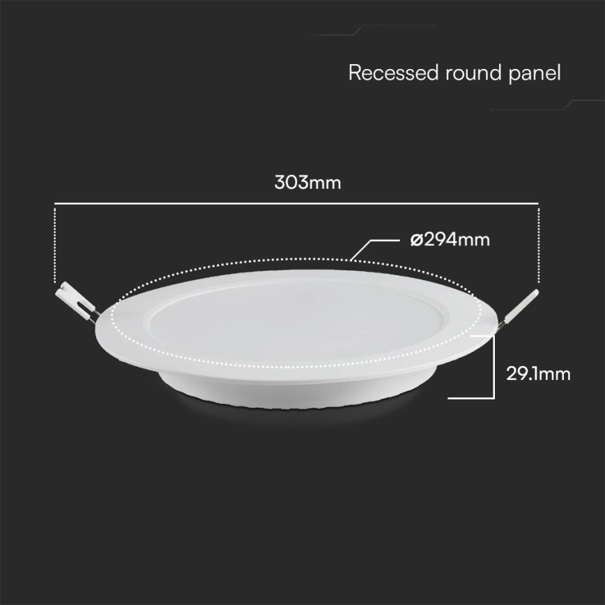 Spot encastrable SAMSUNG CHIP LED/24W/230V 3000K d. 29,4 cm blanc