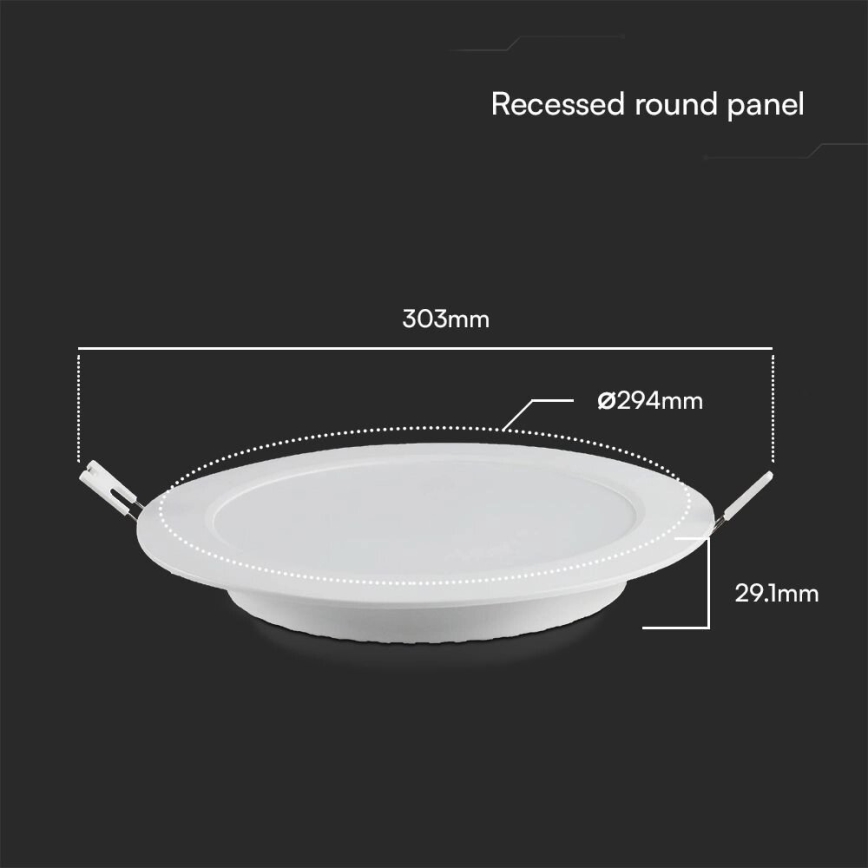 Spot encastrable SAMSUNG CHIP LED/24W/230V 4000K d. 29,4 cm blanc