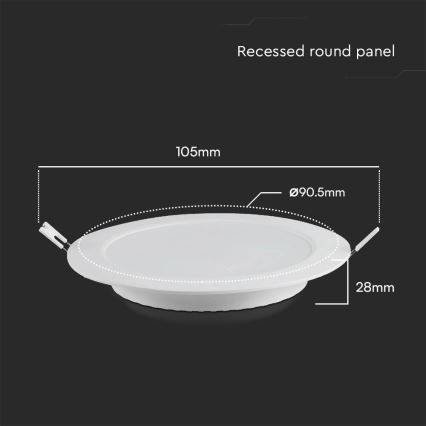 Spot encastrable SAMSUNG CHIP LED/3W/230V 6500K d. 9,5 cm blanc