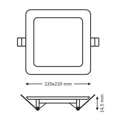 Spot encastrable SQUARE LED/18W/230V 4200K 22x22 cm blanc