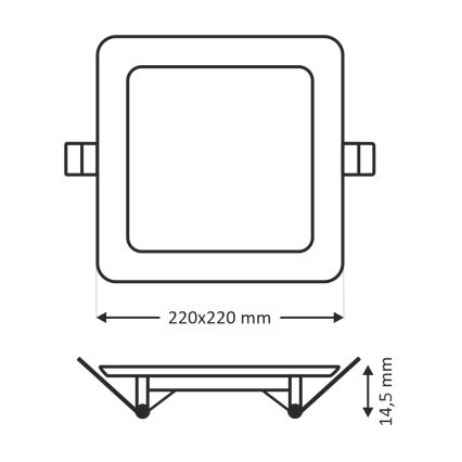 Spot encastrable SQUARE LED/18W/230V 4200K 22x22 cm marron