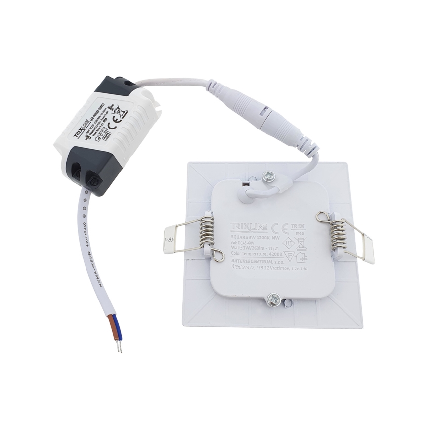 Spot encastrable SQUARE LED/3W/230V 4200K 8,3x8,3 cm blanc
