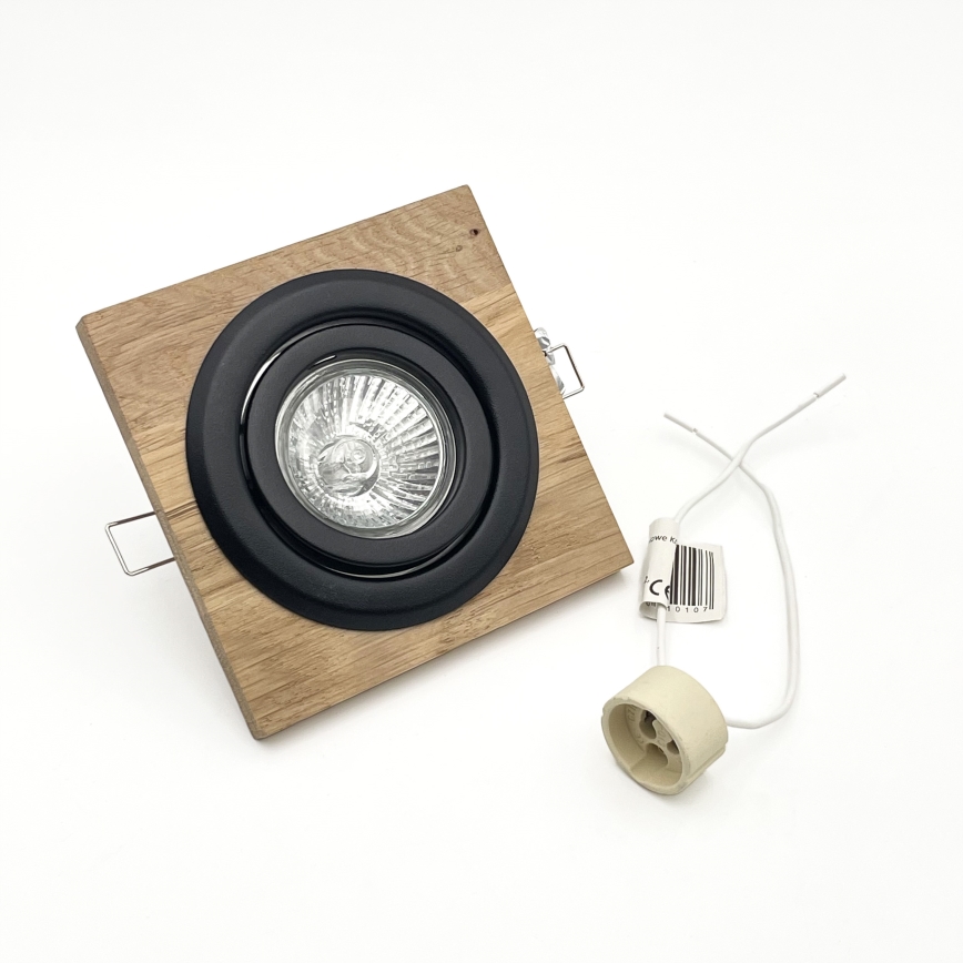 Spot encastrable TOBBY 1xG9/20W/230V 11,5x11,5 cm chêne/noir