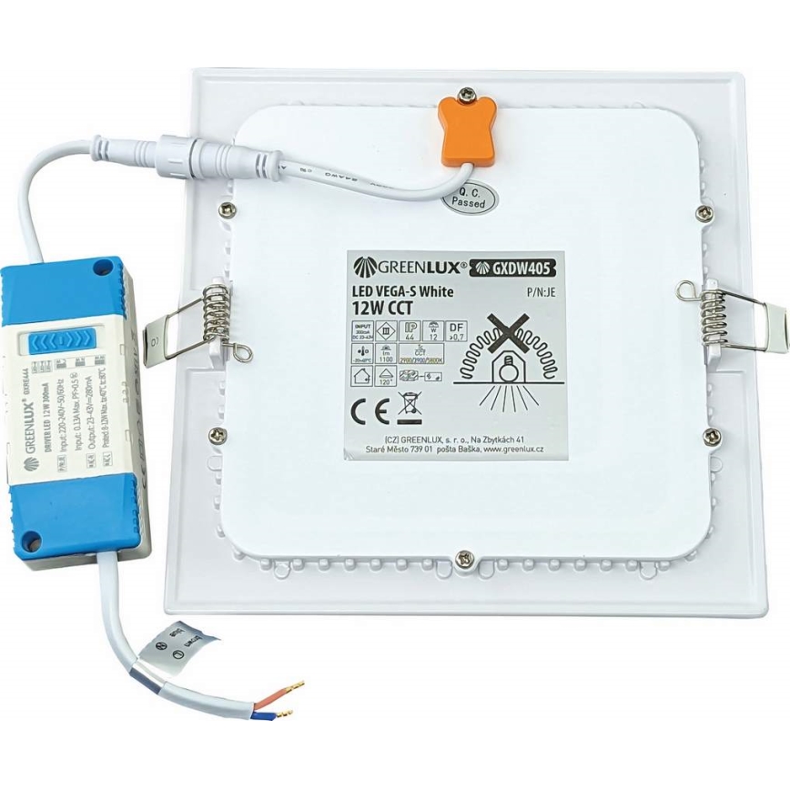Spot encastrable VEGA LED/12W/230V 2900/3900/5800K 17,5x17,5 cm blanc