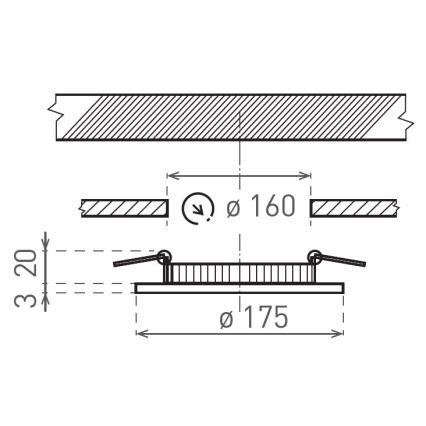 Spot encastrable VEGA LED/12W/230V 2900/3900/5800K d. 17,5 cm blanc