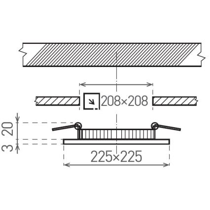 Spot encastrable VEGA LED/18W/230V 2900/3900/5800K 22,5x22,5 cm blanc