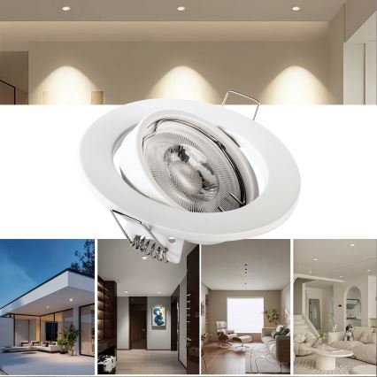 Spot encastré 1xGU10/MR16/10W/230V Ø 9 cm blanc