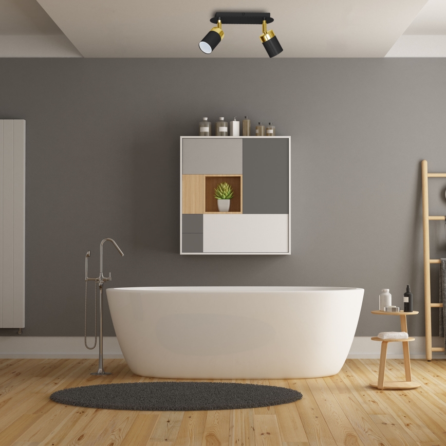 Spot JOKER 2xGU10/25W/230V noir/doré