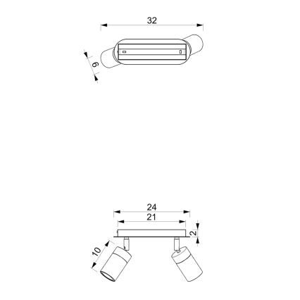 Spot JOKER 2xGU10/25W/230V vert/doré