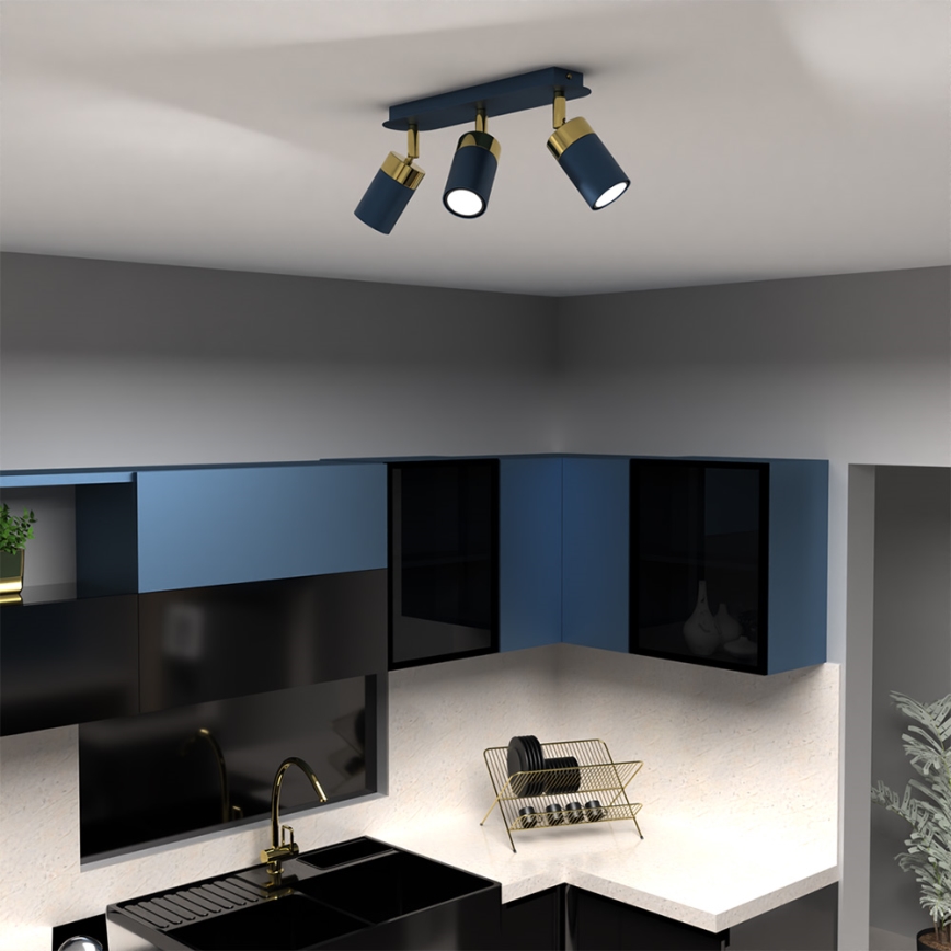 Spot JOKER 3xGU10/25W/230V bleu/or