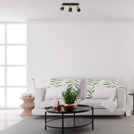 Spot JOKER 3xGU10/25W/230V noir/doré