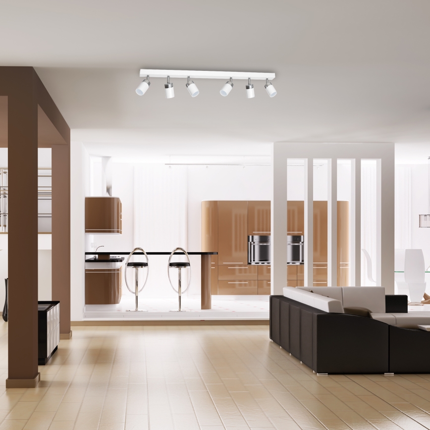 Spot JOKER 6xGU10/25W/230V blanc/chrome brillant