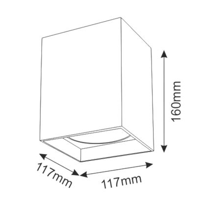 Spot JUPITER 1xE27/20W/230V 11,7x11,7 cm noir