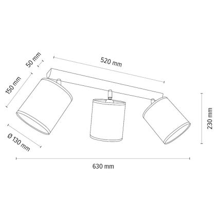 Faretto BENITA 3xE27/25W/230V bianco/quercia – FSC certificato