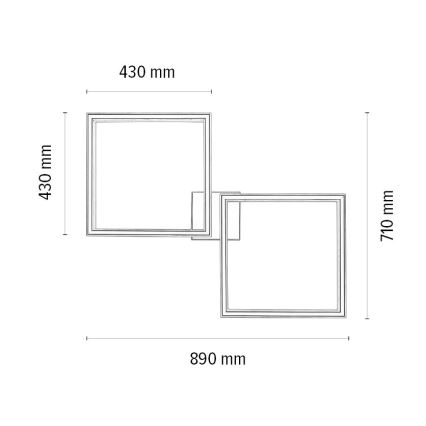 Plafoniera LED dimmerabile RAMME 2xLED/24W/230V quercia – FSC certificato
