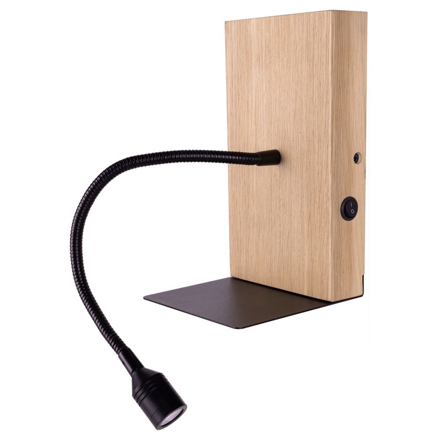 Applique LECTOR LED/2,5W/230V USB quercia – FSC certificato