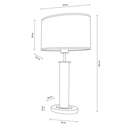 Lampada da tavolo MERCEDES 1xE27/40W/230V 46 cm color crema/quercia – FSC certificato