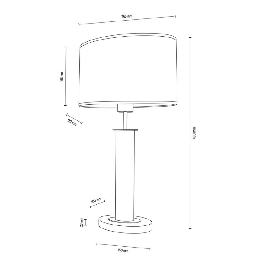 Lampada da tavolo MERCEDES 1xE27/40W/230V 46 cm bianco/quercia – FSC certificato