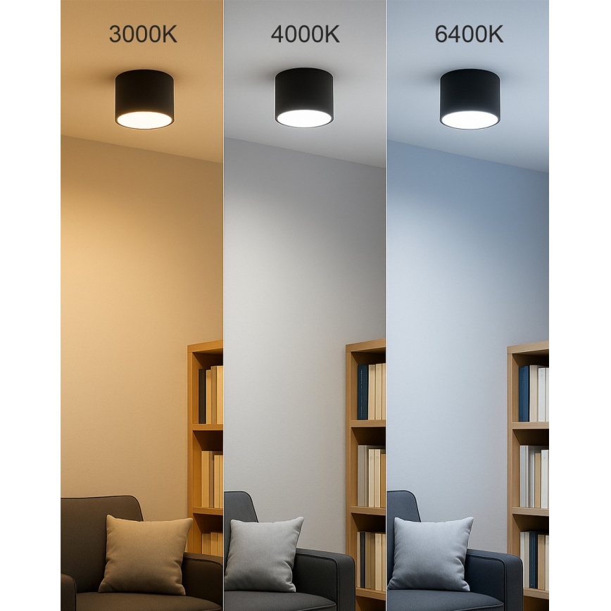 Spot LED 10W/230V 3000/4000/6400K Ø 12 cm noir