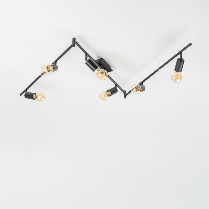 Spot LED 6xE27/6,5W/230V noir