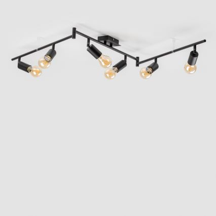 Spot LED 6xE27/6,5W/230V noir