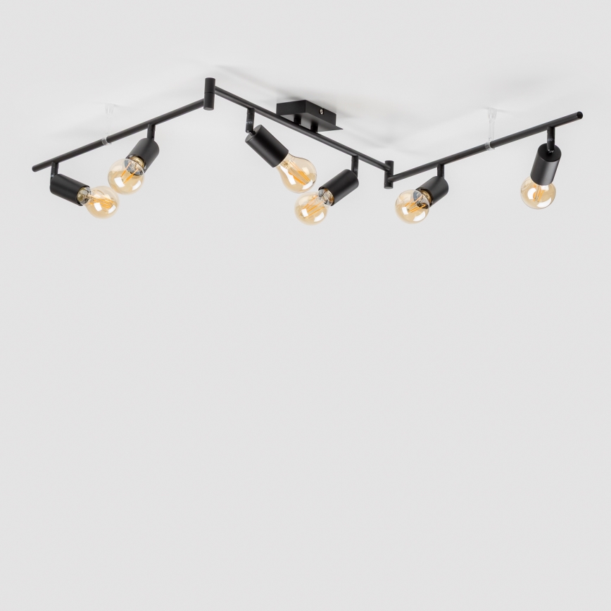 Spot LED 6xE27/6,5W/230V noir