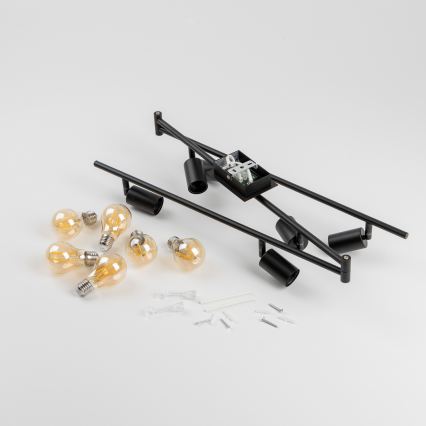 Spot LED 6xE27/6,5W/230V noir