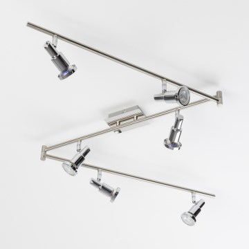 Spot LED 6xGU10/5W/230V chromé brillant