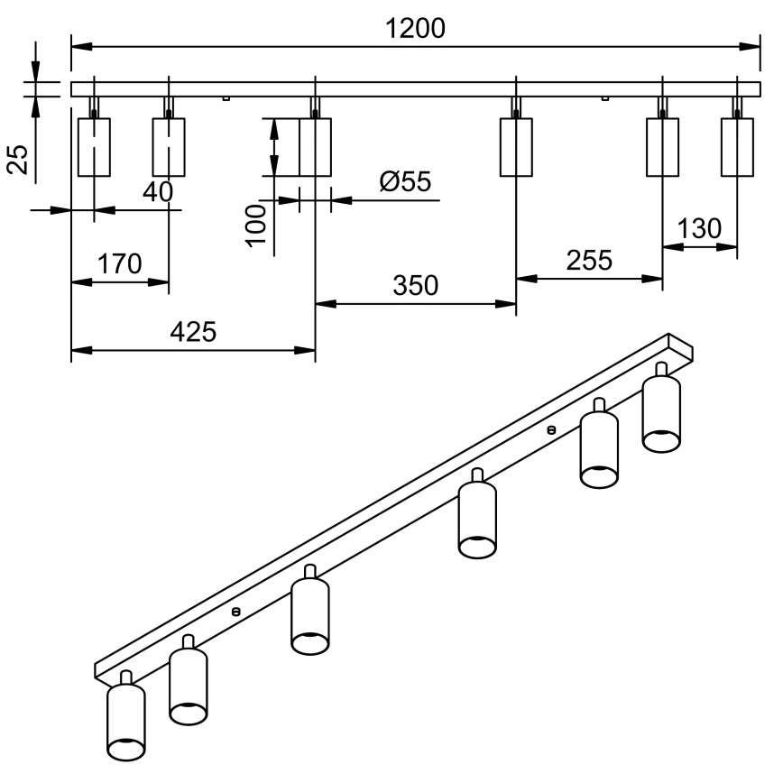 Spot LED ANGIE 6xGU10/6W/230V blanc