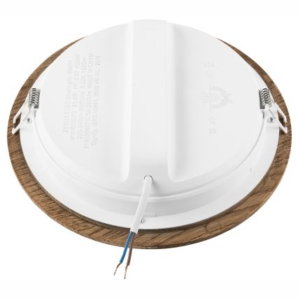 Plafonnier LED encastré WOODY SPOT LED/23,5W/230V 4000K noyer Ø 23,5 cm