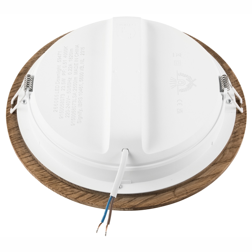 Plafonnier LED encastré WOODY SPOT LED/23,5W/230V 4000K noyer Ø 23,5 cm