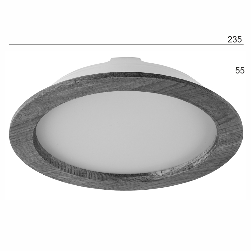 Plafonnier LED encastré WOODY SPOT LED/23,5W/230V 4000K noyer Ø 23,5 cm