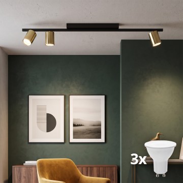 Spot LED LOGAN 3xGU10/10W/230V noir/doré